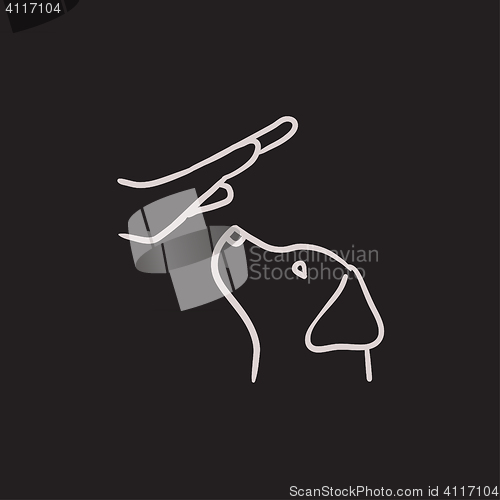 Image of Dog training sketch icon.