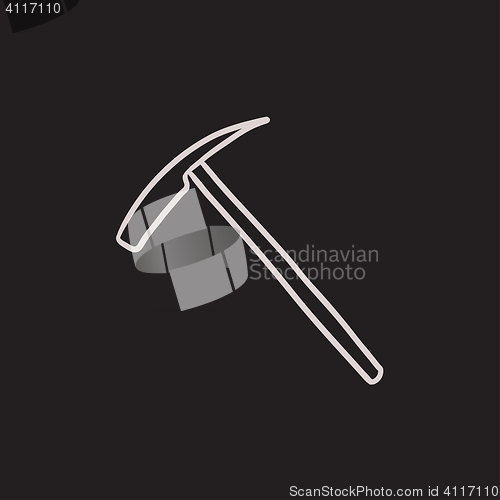 Image of Ice pickaxe sketch icon.