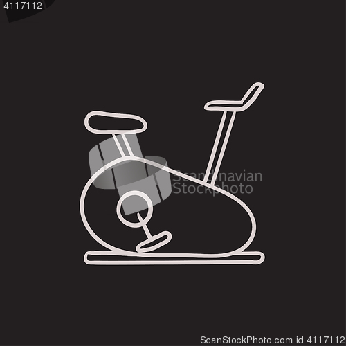 Image of Exercise bike sketch icon.