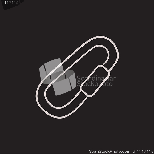 Image of Climbing carabiner sketch icon.