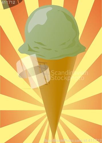 Image of Pistachio ice cream cone