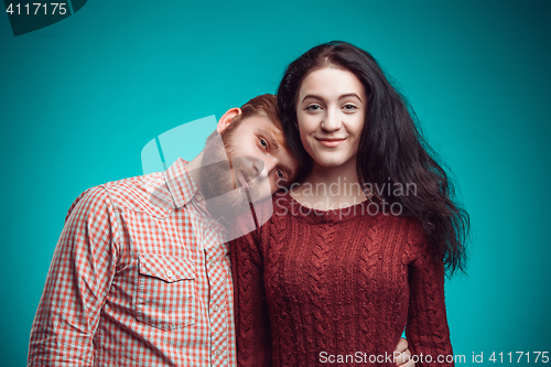 Image of The embrace of young man and woman