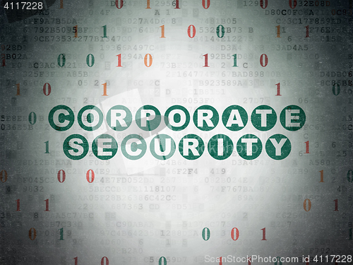 Image of Protection concept: Corporate Security on Digital Data Paper background