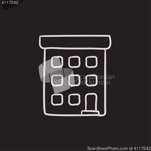 Image of Condominium building sketch icon.