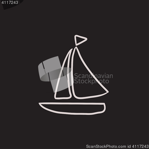 Image of Sailboat sketch icon.