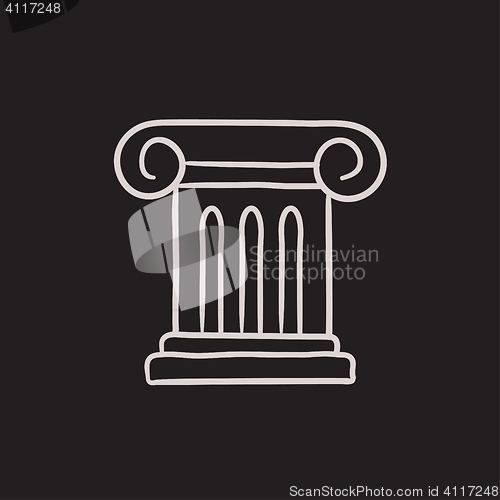 Image of Ancient column sketch icon.