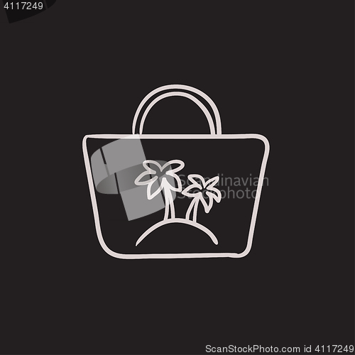 Image of Beach bag sketch icon.