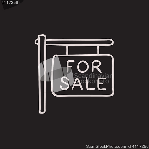 Image of For sale placard sketch icon.