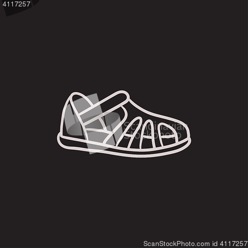 Image of Sandal sketch icon.