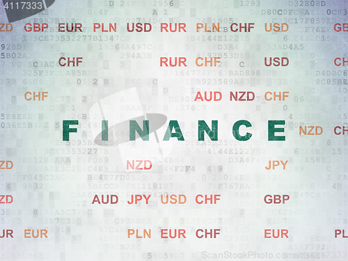 Image of Finance concept: Finance on Digital Data Paper background