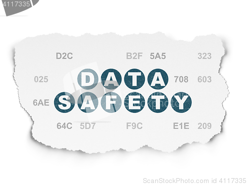 Image of Information concept: Data Safety on Torn Paper background