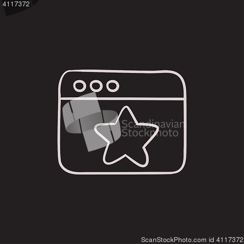 Image of Browser window with star sign sketch icon.