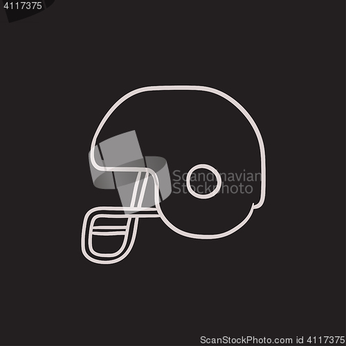 Image of Hockey helmet sketch icon.