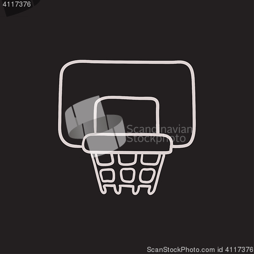 Image of Basketball hoop sketch icon.
