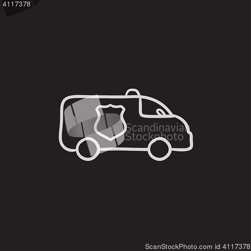 Image of Police car sketch icon.