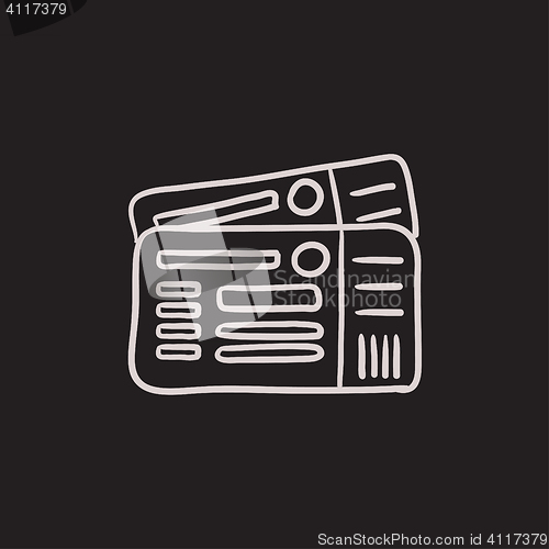 Image of Tickets sketch icon.