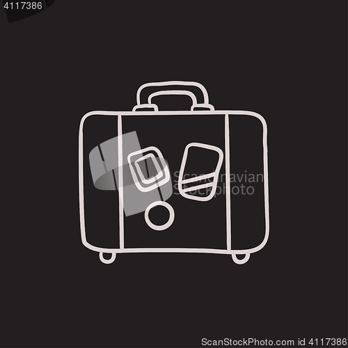 Image of Suitcase sketch icon.