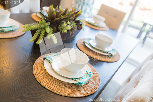 Image of Close Up Abstract of Table Setting in House