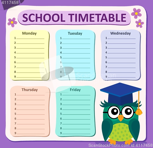 Image of Weekly school timetable subject 4