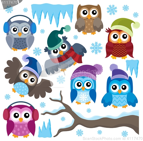 Image of Winter owls thematic set 1