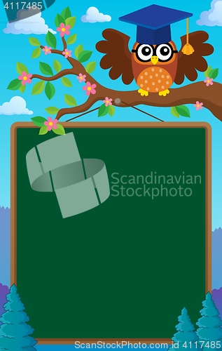 Image of Branch with schoolboard and owl