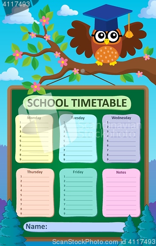 Image of Weekly school timetable subject 5