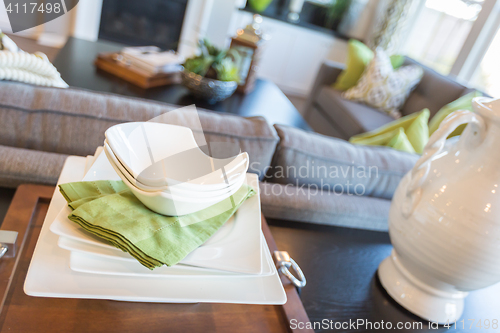 Image of Close Up Abstract of Table Setting in House