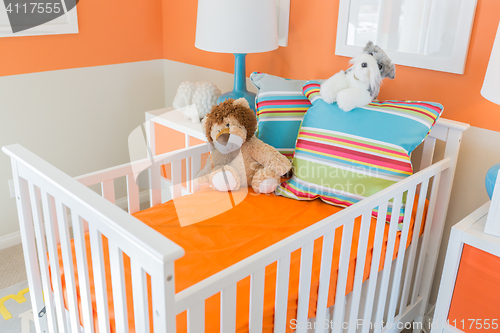 Image of Bright Orange Baby Room Interior of House