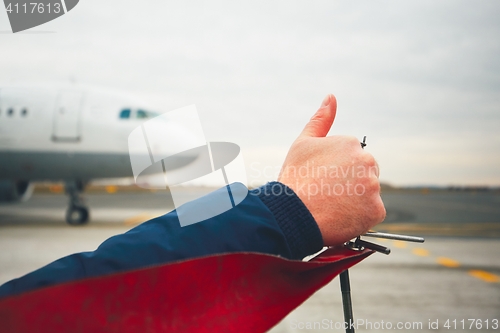 Image of OK sign before take off