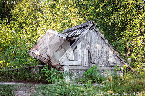 Image of Old Wooden Well With A Roof