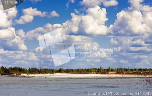 Image of Summer Landscape With Cumulus Clouds