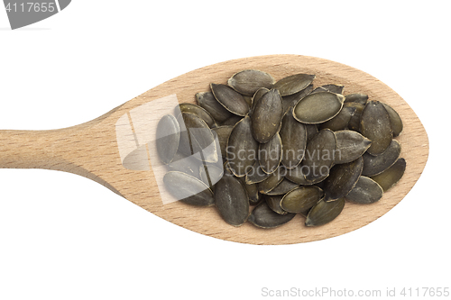 Image of Spoonful of pumpkin seeds