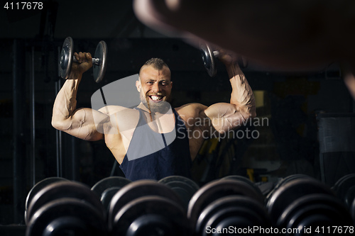 Image of a strong male bodybuilder