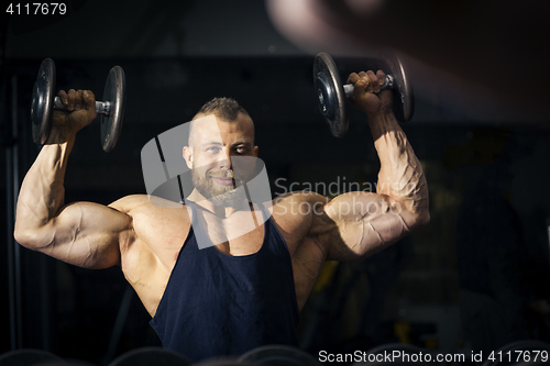 Image of a strong male bodybuilder