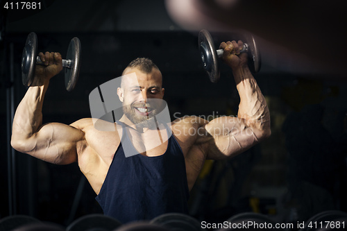 Image of a strong male bodybuilder