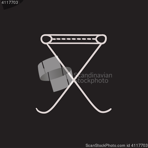 Image of Folding chair sketch icon.