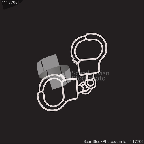 Image of Handcuffs sketch icon.