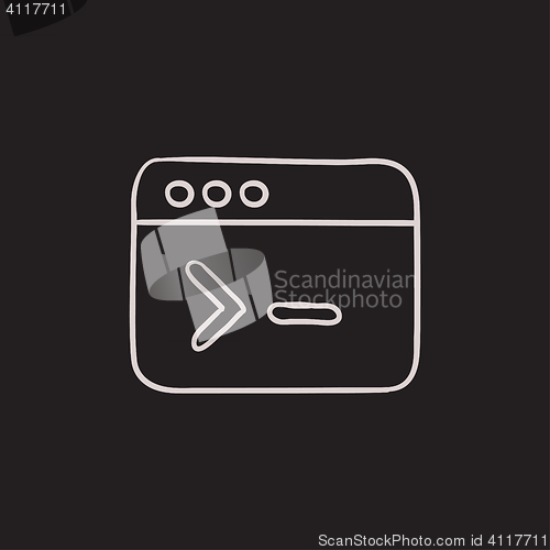 Image of Browser window with command line sketch icon.