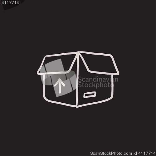 Image of Carton package box sketch icon.