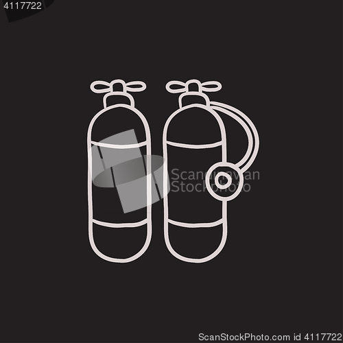 Image of Oxygen tank sketch icon.