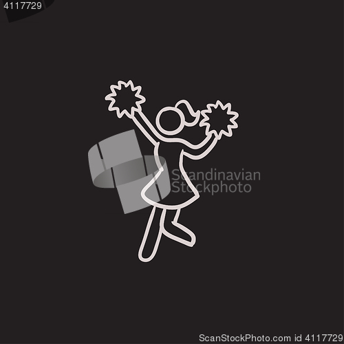 Image of Cheerleader sketch icon.
