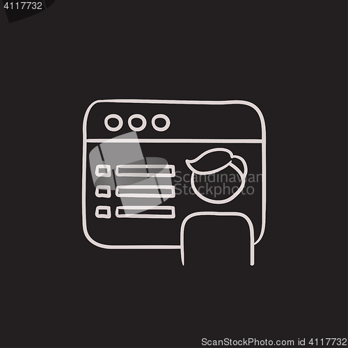 Image of Browser window with page sketch icon.