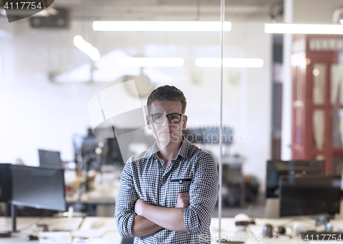 Image of business man at modern  office