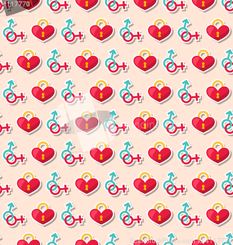 Image of Colorful Seamless Pattern for Valentines Day