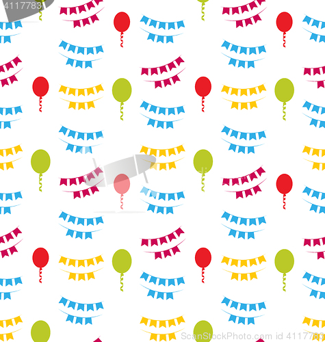 Image of Seamless Pattern with Bunting Party Flags for Your Designs