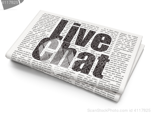 Image of Web development concept: Live Chat on Newspaper background