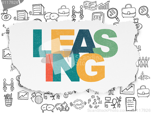 Image of Business concept: Leasing on Torn Paper background