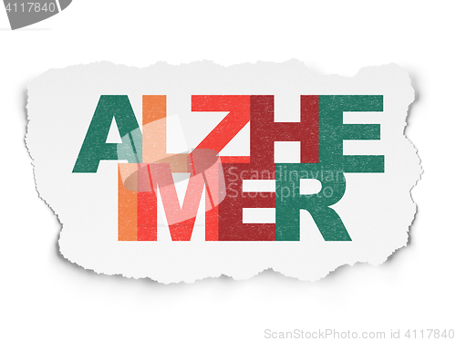 Image of Medicine concept: Alzheimer on Torn Paper background
