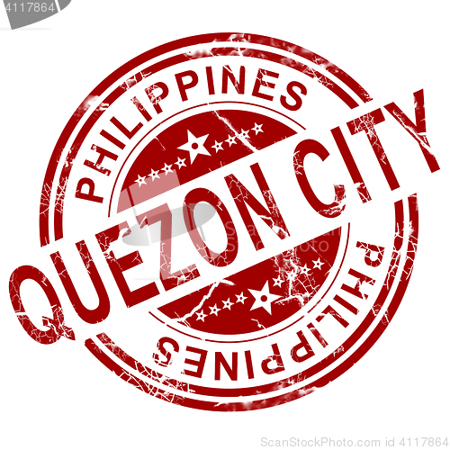 Image of Red Quezon City stamp 