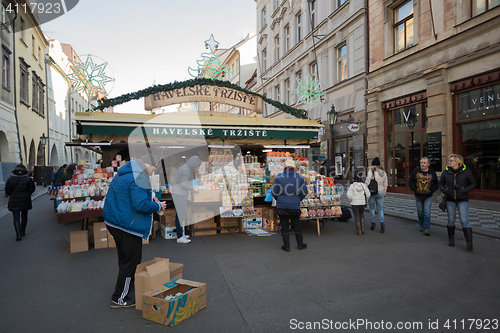 Image of Souvenir shop at famous Havels Market in first week of Advent in Christmas